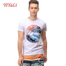 2016 Moda Impressão Tshirt Homens O-pescoço Algodão T-Shirt